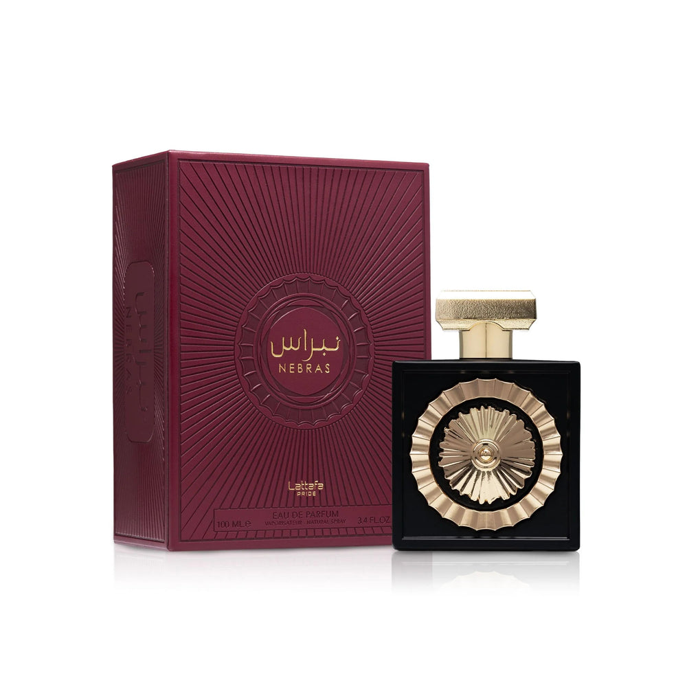 Nebras EDP cap close-up highlighting sleek premium finish.