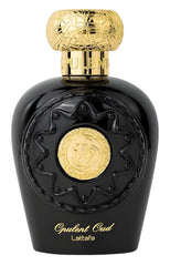 Lattafa Opulent Oud bottle front, unisex fragrance for any occasion.