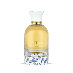 Lattafa Petra EDP side view highlighting luxury bottle design