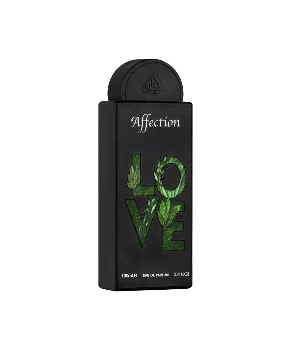 Lattafa Pride Affection bottle pour reveals a floral unisex scent for daily wear.