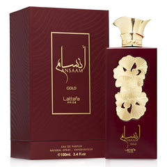 Lattafa Pride Ansaam Gold spray application demonstrates effortless daily wear.