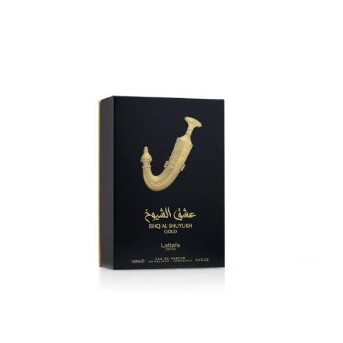 Lattafa Pride Ishq Al Shuyukh Gold scent swatch hints at caramel-saffron opening.
