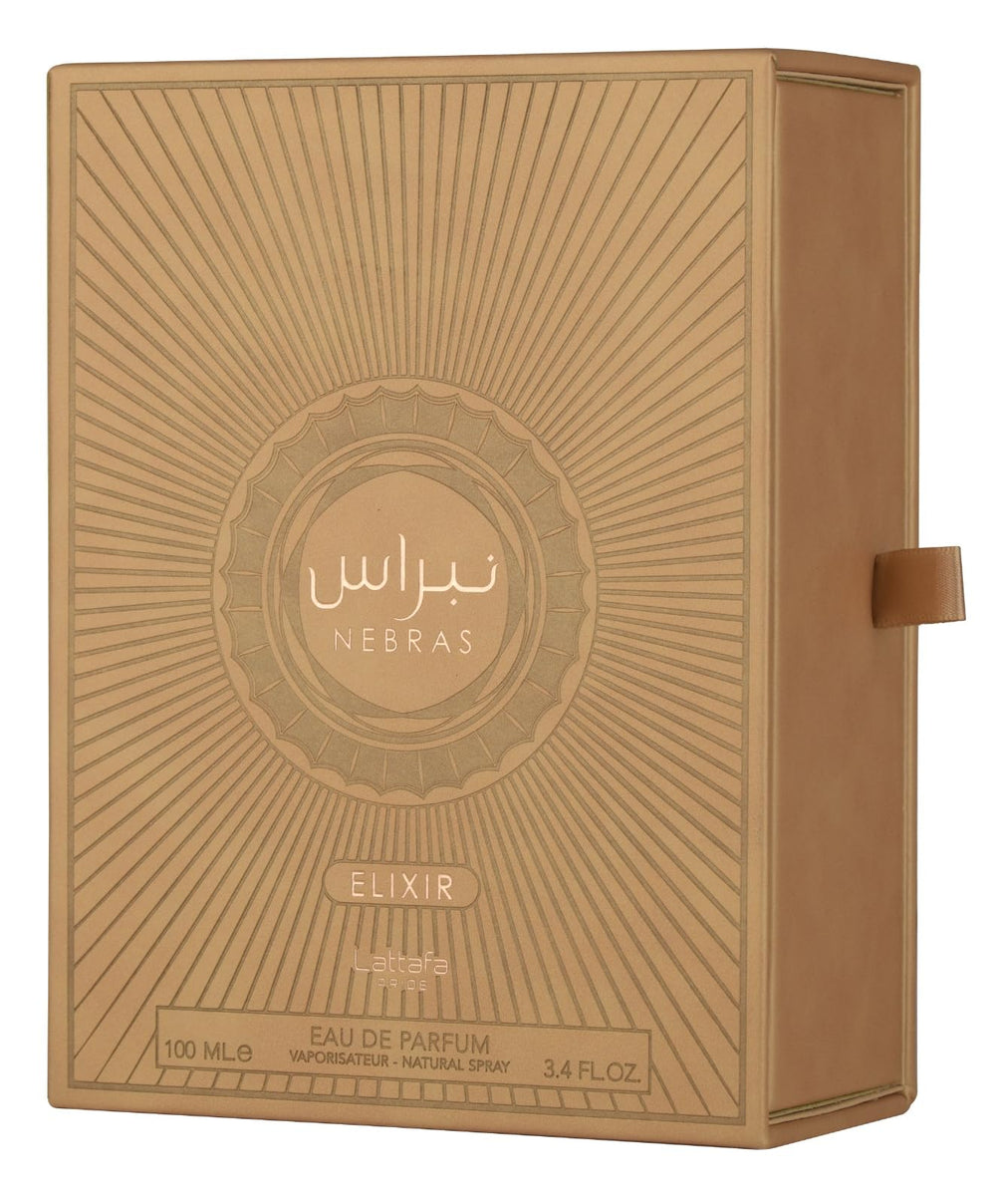 Lattafa Pride Nebras Elixir outer box packaging for gifting