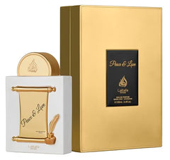 Lattafa Pride Peace & Love close-up of cap highlighting premium packaging.