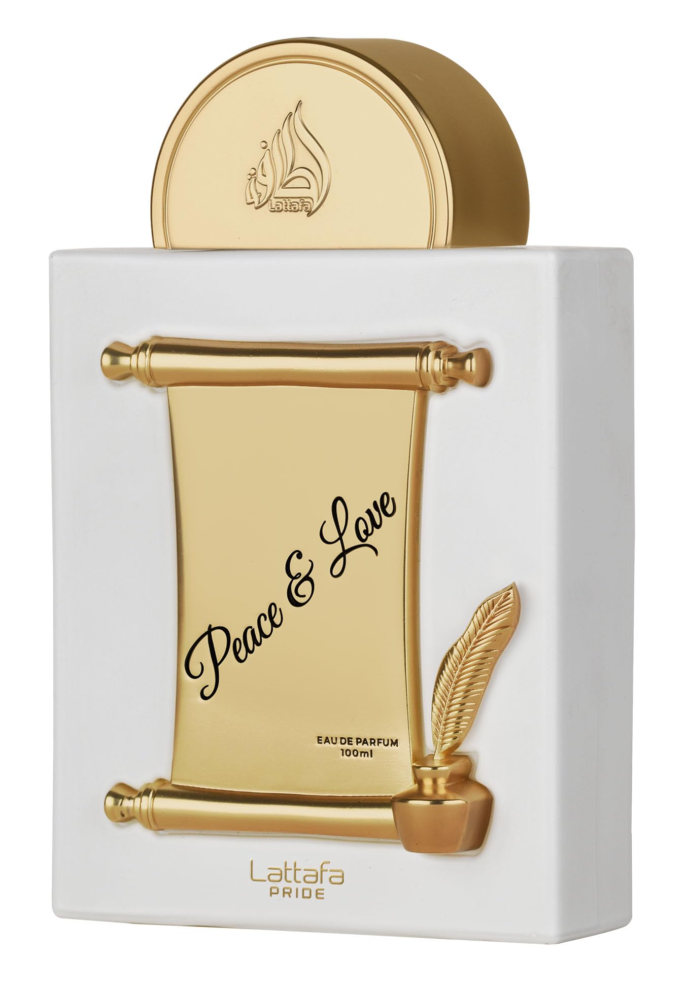 Lattafa Pride Peace & Love bottle front view, a versatile unisex fragrance for everyday wear.