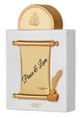 Lattafa Pride Peace & Love bottle front view, a versatile unisex fragrance for everyday wear.
