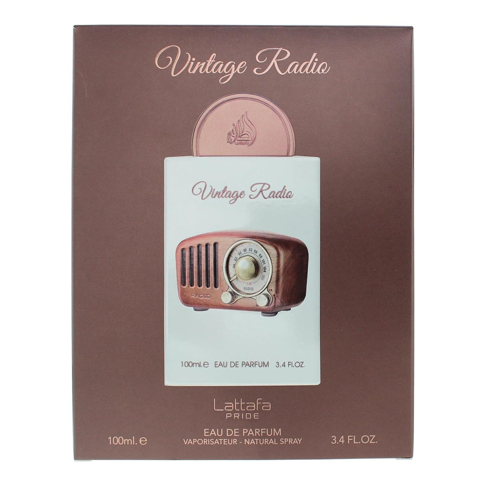 Lattafa Pride Vintage Radio base note texture with sandalwood and amberwood warmth
