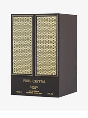 Lattafa Pure Crystal Pride packaging on elegant box, perfect for gifting occasions.