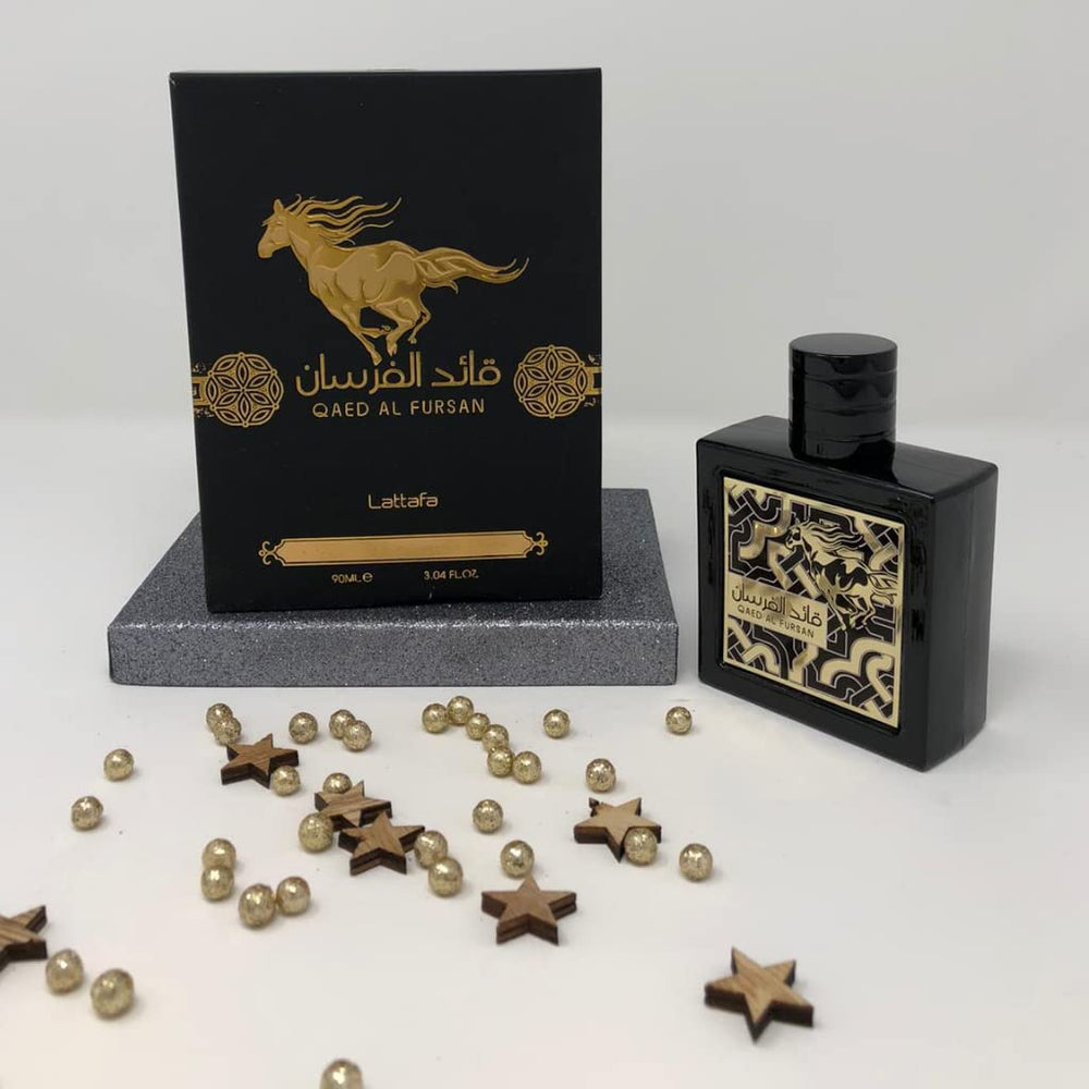 Lattafa Qaed Al Fursan woody-aromatic-profile suits evenings.