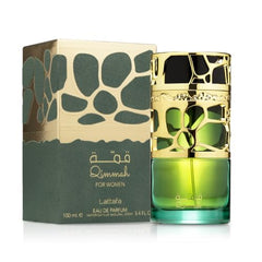 Lattafa Qimmah women spray, smooth application for long-lasting scent.