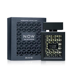 Lattafa Rave Now top notes highlight blackcurrant and bergamot, uplifting morning confidence.