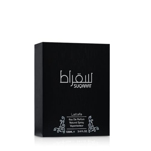 Lattafa Suqraat packaging box shown, premium gift-ready presentation.