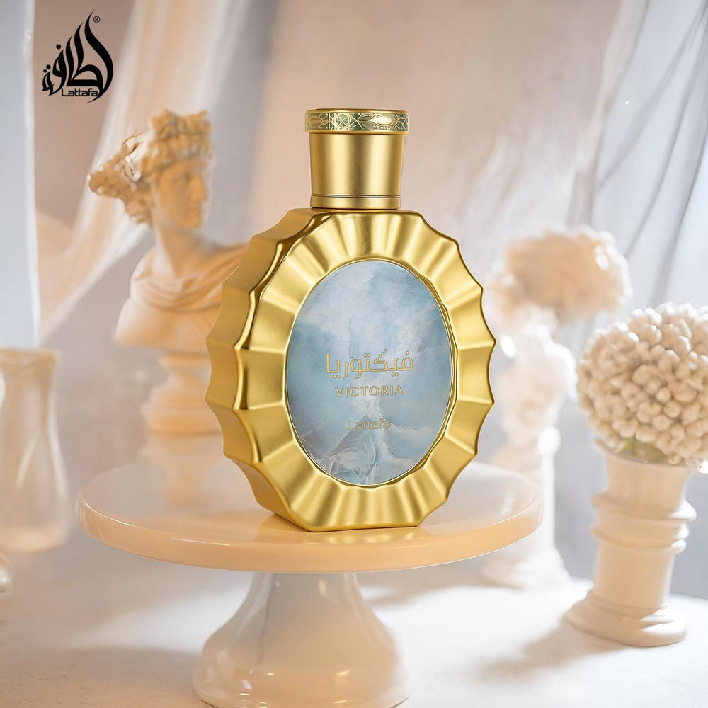 Lattafa Victoria Vanilla base notes offer warm, comforting glow.