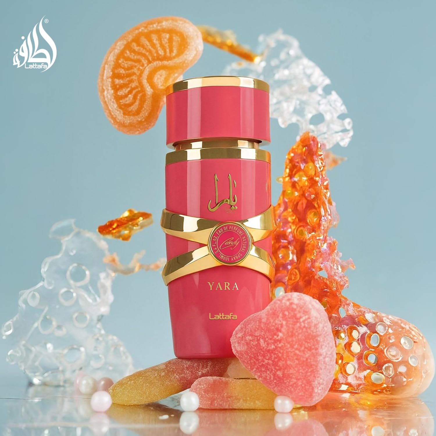 Lattafa Yara Candy gift-ready box and ribbon