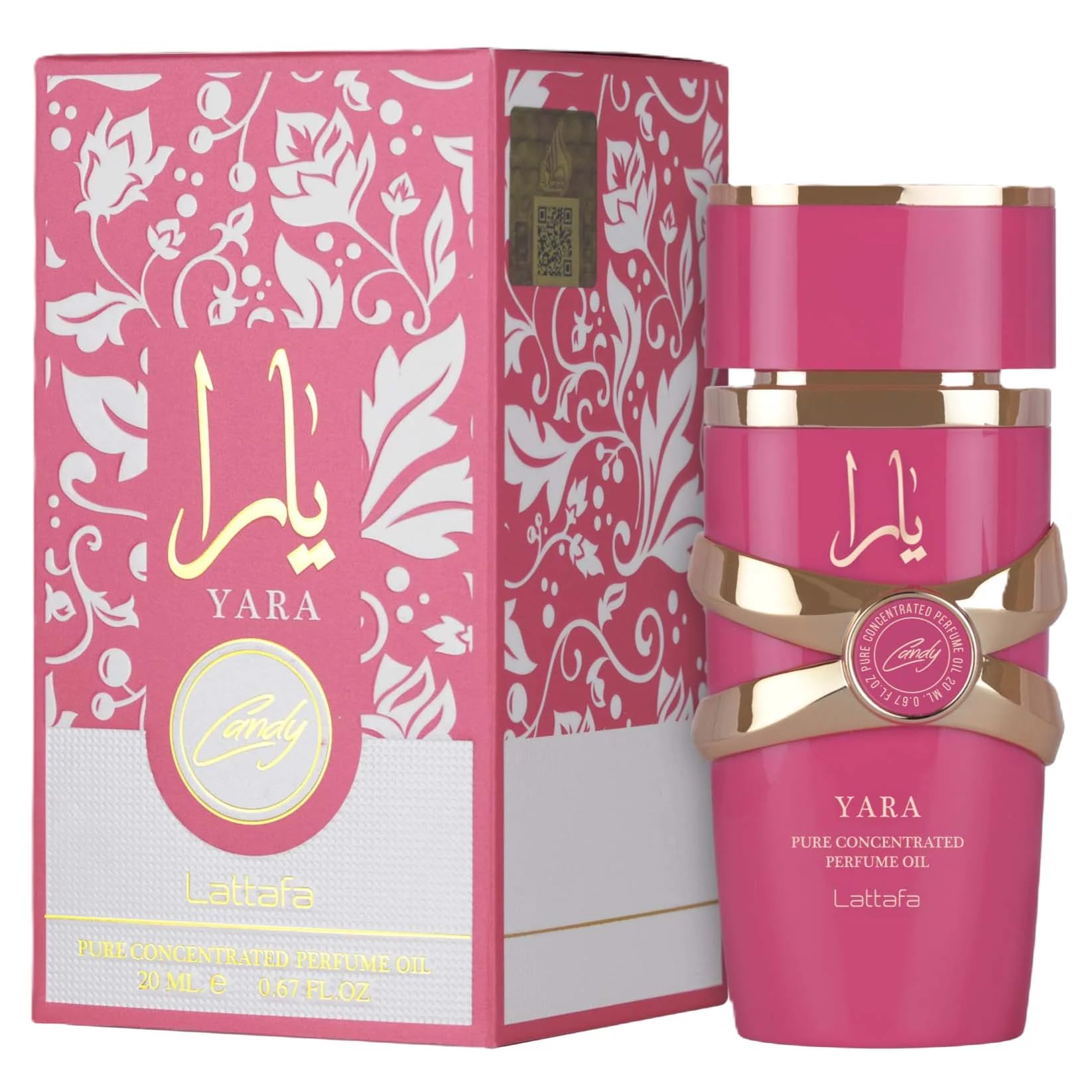 Lattafa Yara Candy packaging display, premium gift-ready presentation.