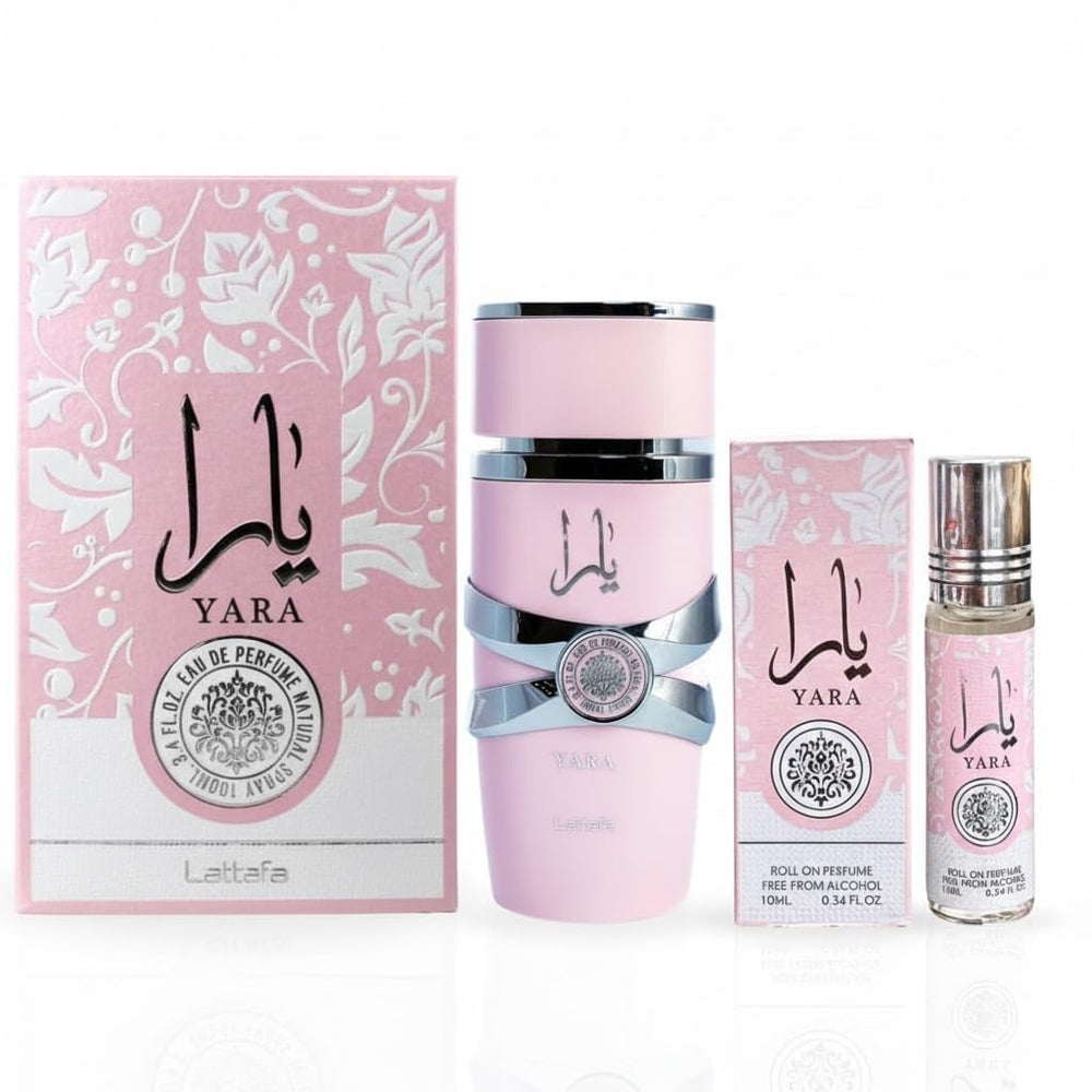 Lattafa Yara bundle EDP spray for all-occasion wear with perfume oil
