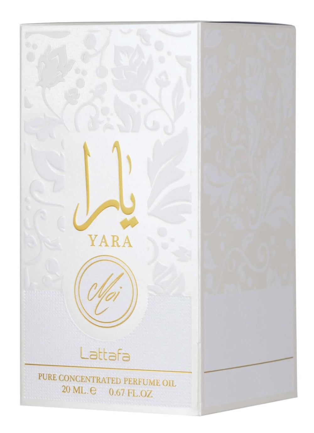 Lattafa Yara Moi packaging box, compact gifting-ready presentation.