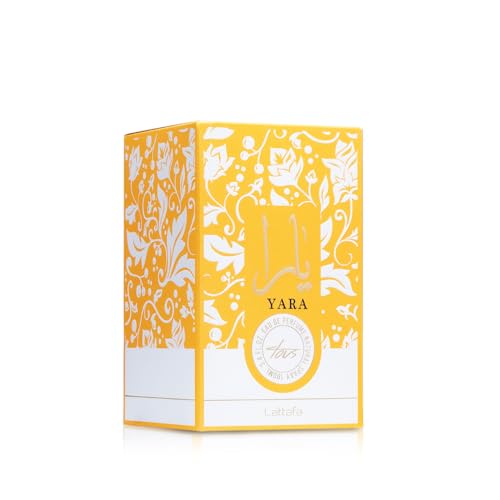 Lattafa Yara Tous base notes cashmeran vanilla musk provide lasting warmth.