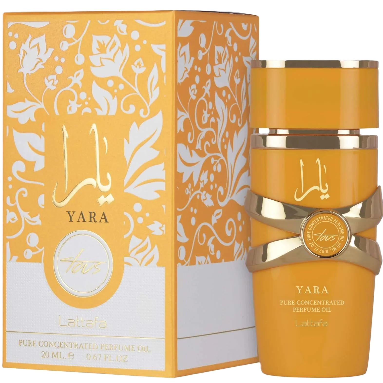 Lattafa Yara Tous bottle design showcases elegant, travel-friendly packaging for on-the-go fragrance.