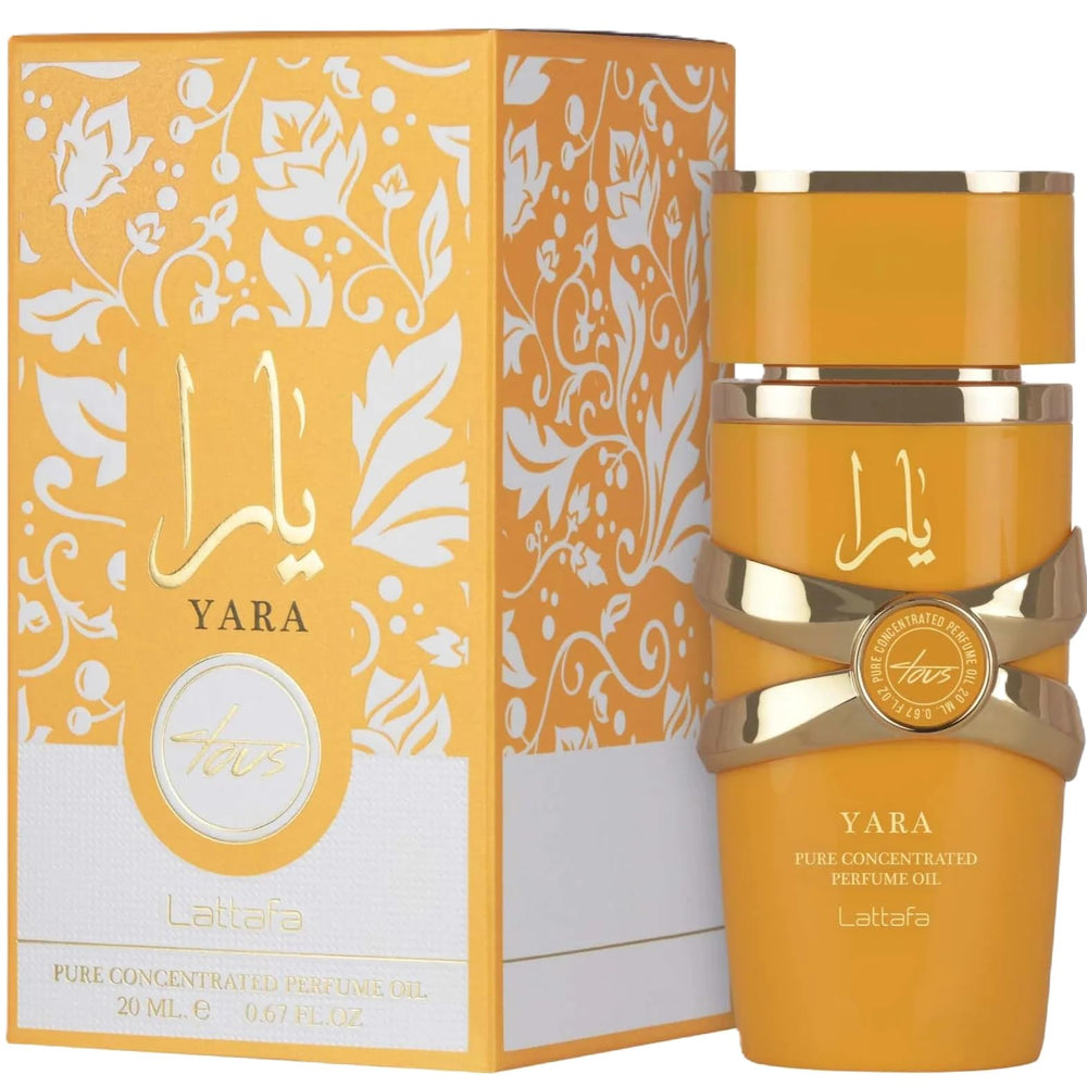 Lattafa Yara Tous bottle design showcases elegant, travel-friendly packaging for on-the-go fragrance.
