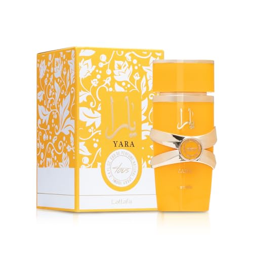 Lattafa Yara Tous heart notes jasmine heliotrope orange blossom linger softly.