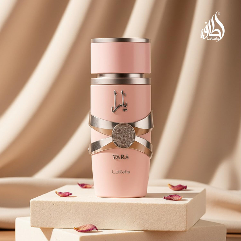 Lattafa Yara vanilla sandalwood musk, lasting elegance for nights out.