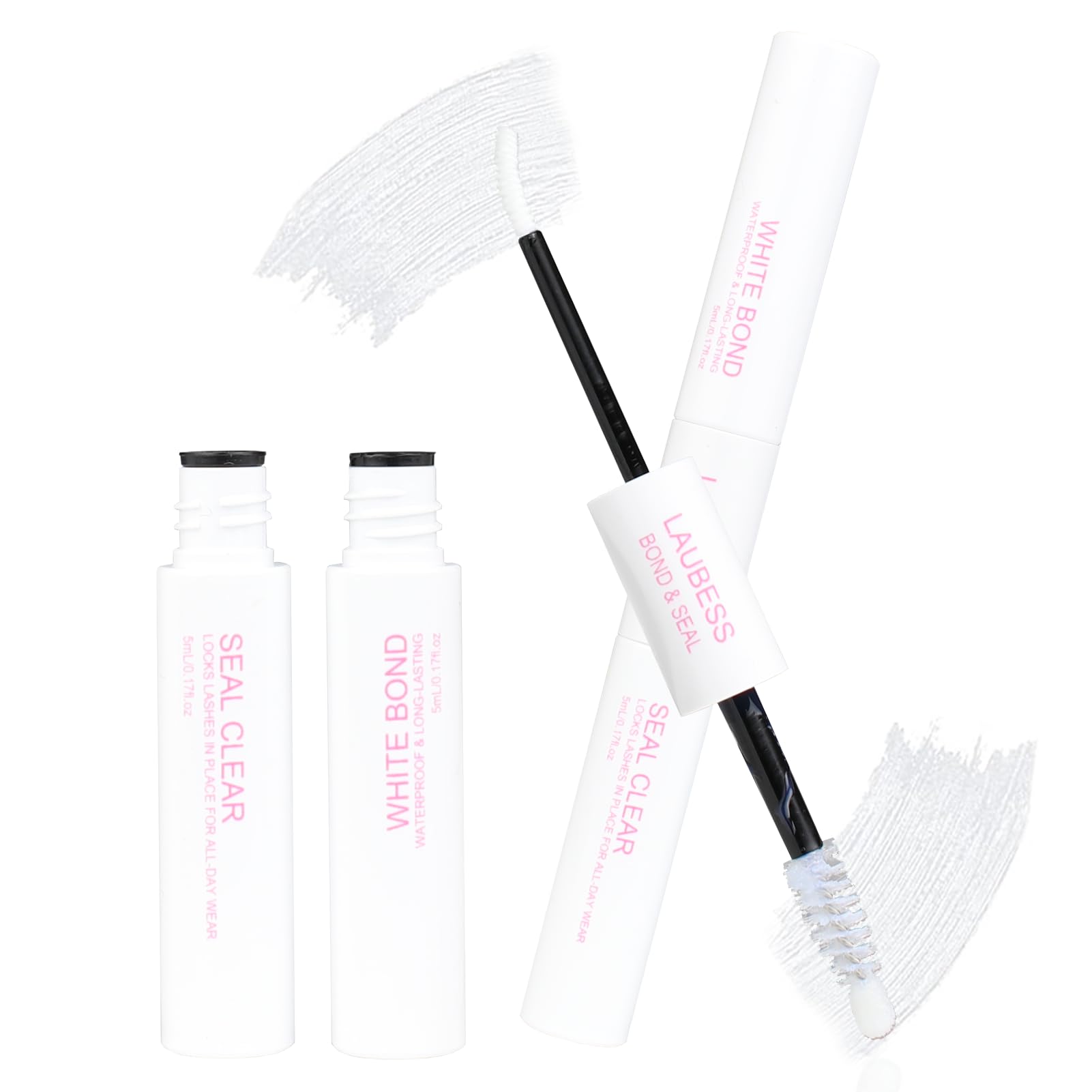 LAUBESS 2-in-1 lash bond and seal bottle for precise, long-lasting hold.