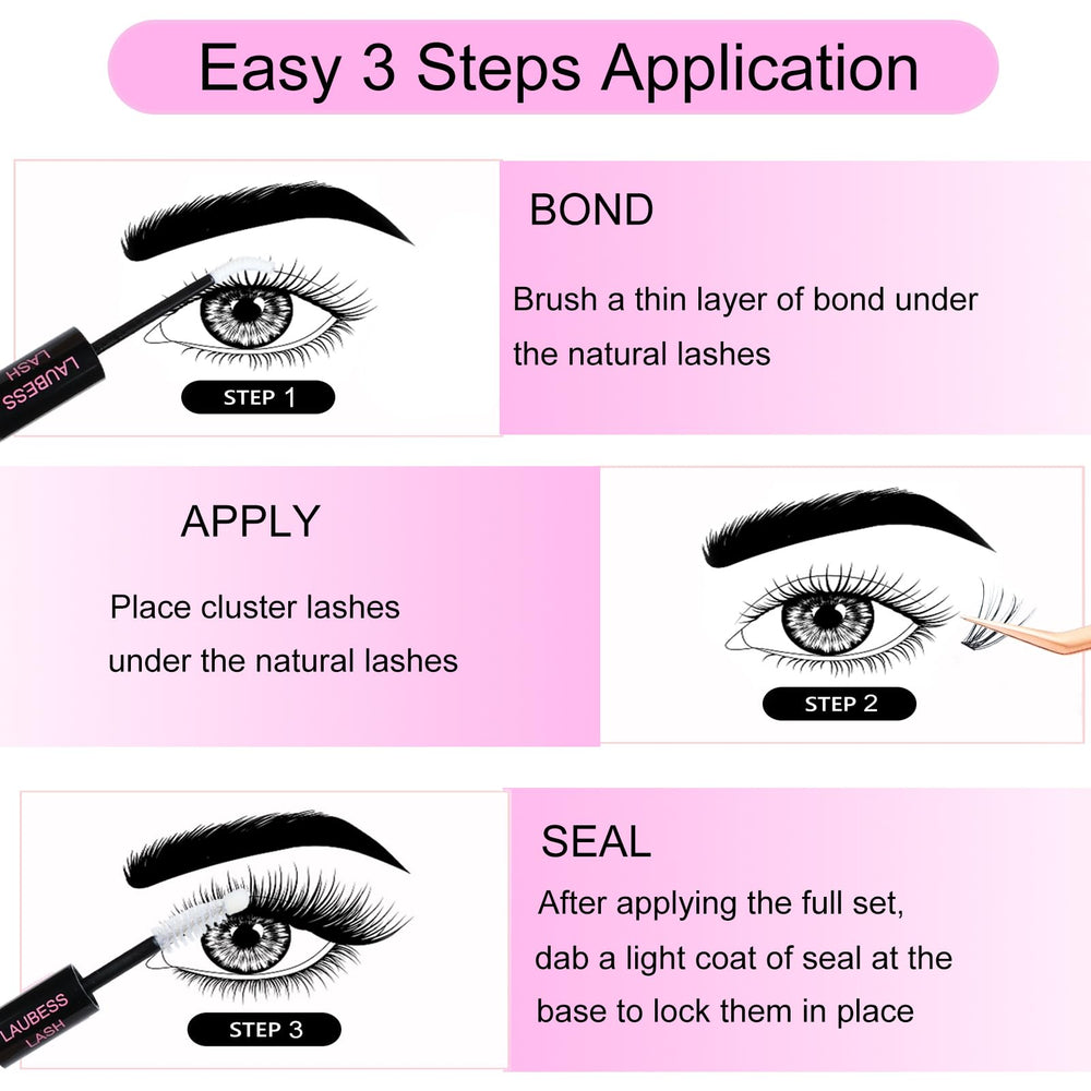 LAUBESS LASH DIY lash extension kit includes 10ml and 5ml bottles