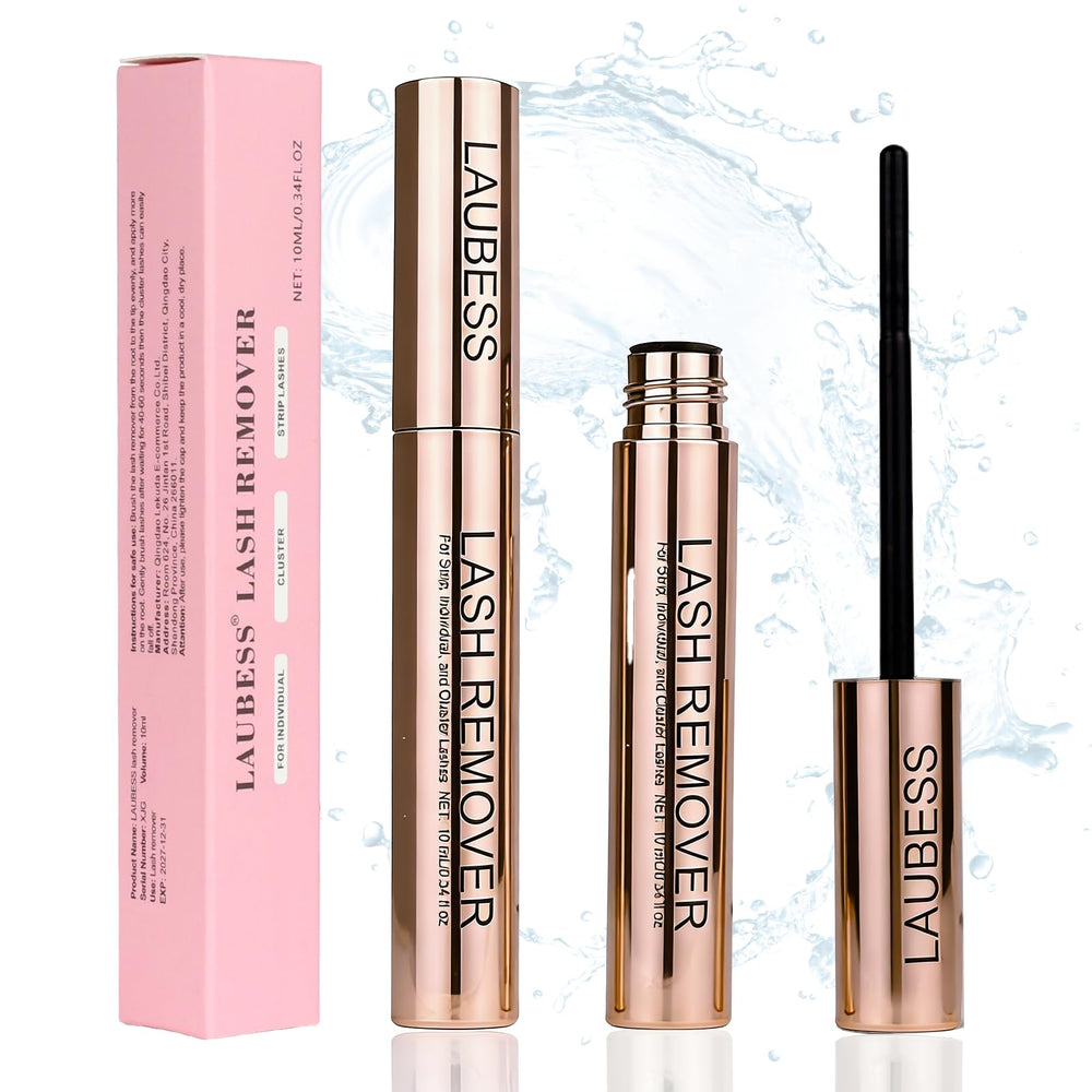 LAUBESS Lash Remover bottle demonstrates gentle, damage-free lash removal at home
