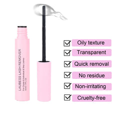 Removal-action shot shows easy cluster lash removal with the remover formula.