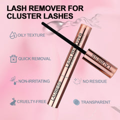 LAUBESS Spiral Brush close-up shows precise root application for cluster lash removal