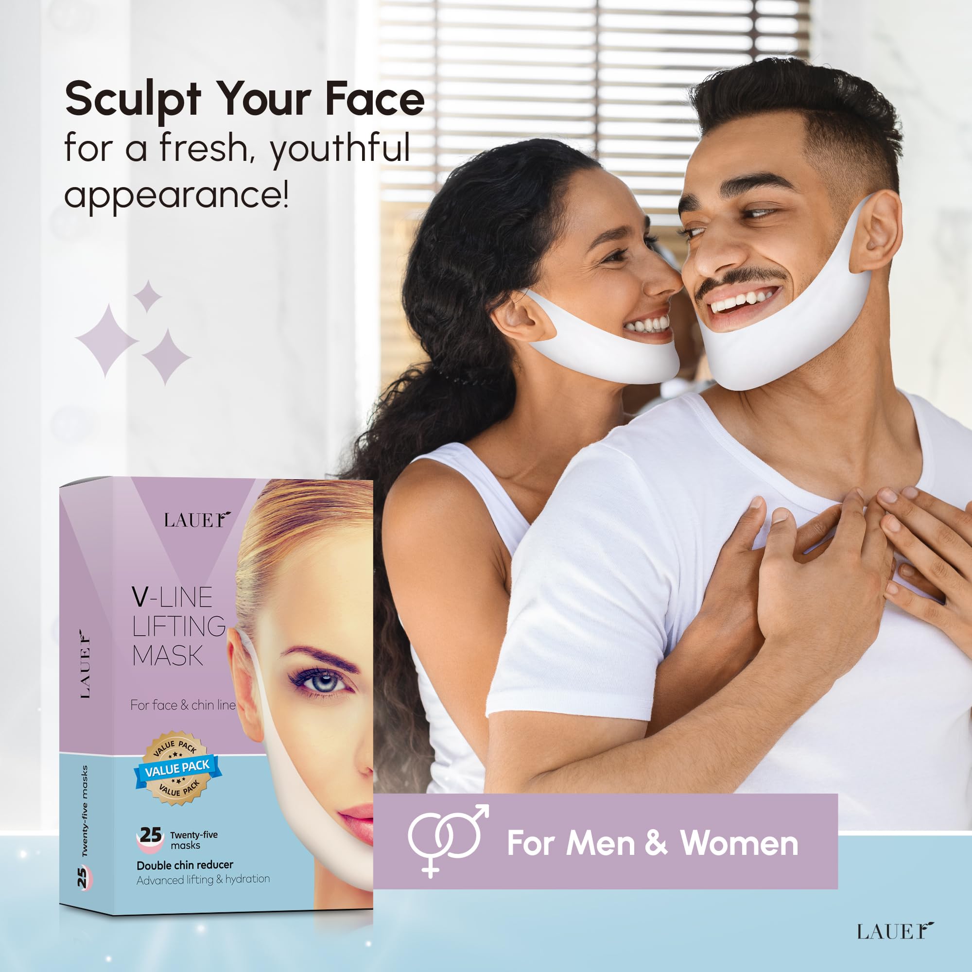 Lauer Cosmetic V-Line mask integrated into daily routine for sculpted look