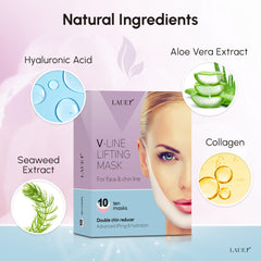 LAUER COSMETIC face mask on jawline demonstrating lifting and shaping