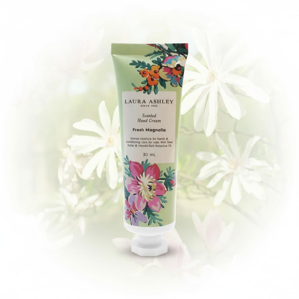 Crema de manos Magnolia fresca Laura Ashley, textura ligera
