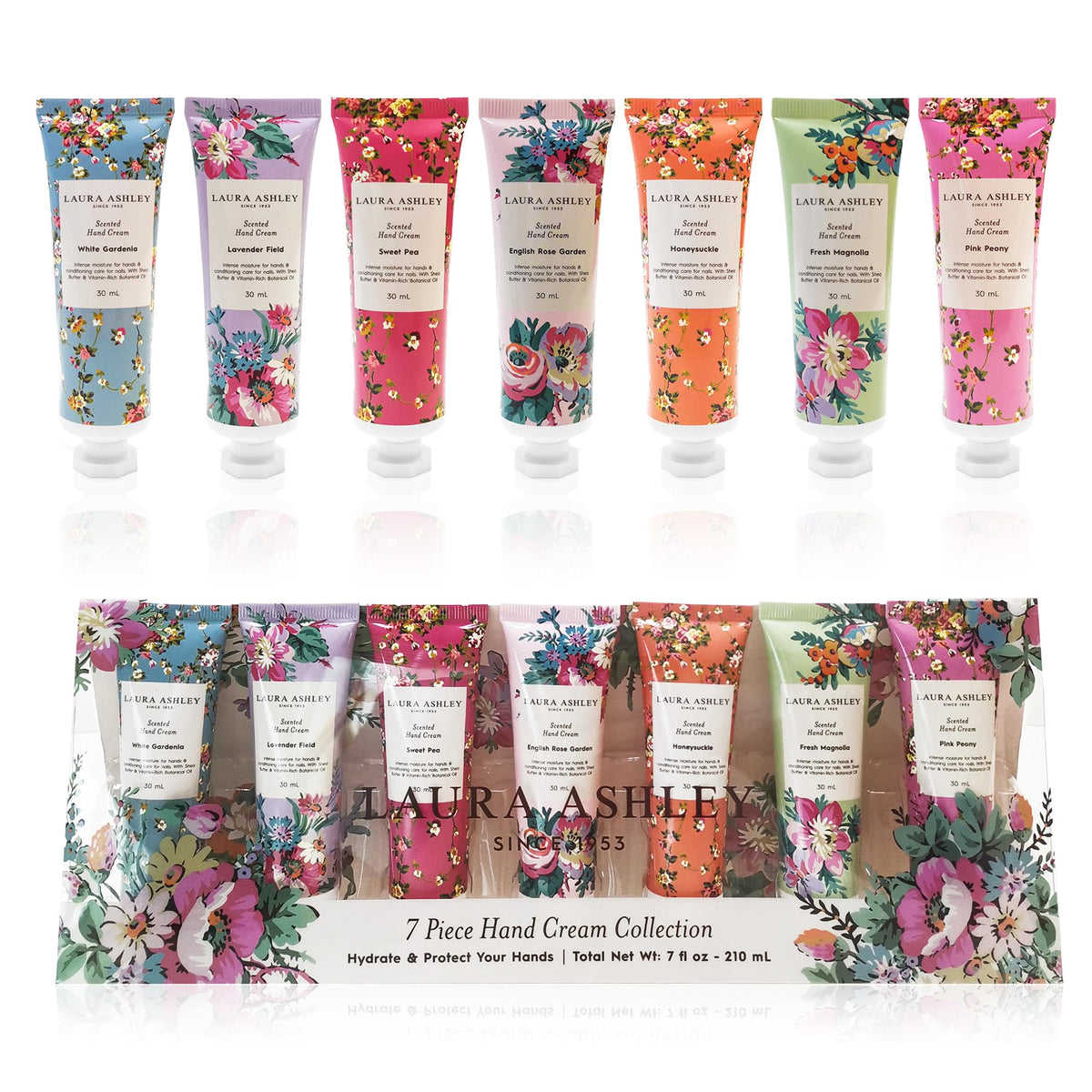 Set de cremas Laura Ashley en estuche floral, regalo perfecto y elegante