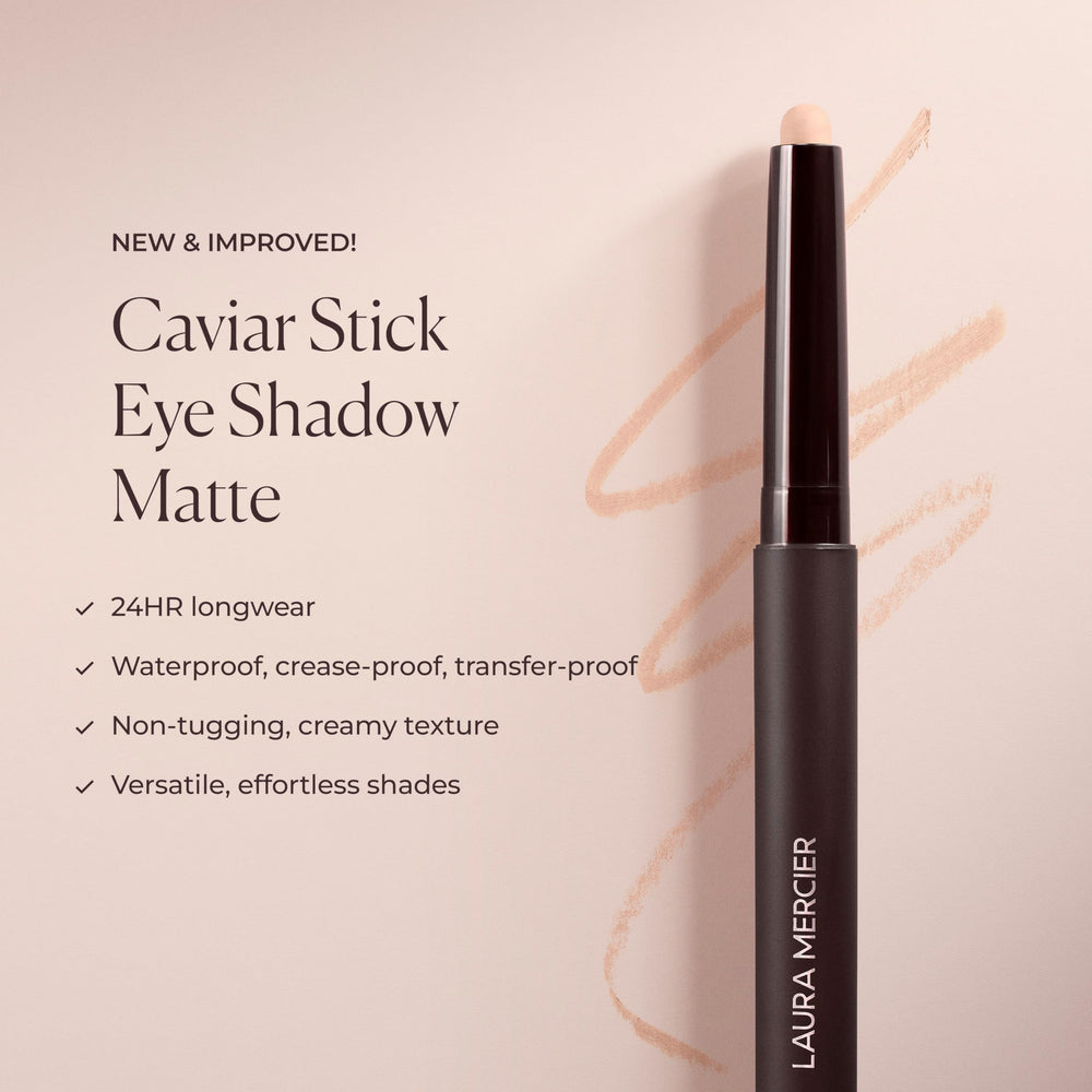 Closeup of Laura Mercier Caviar Stick Matte Caramel with a velvety matte finish.