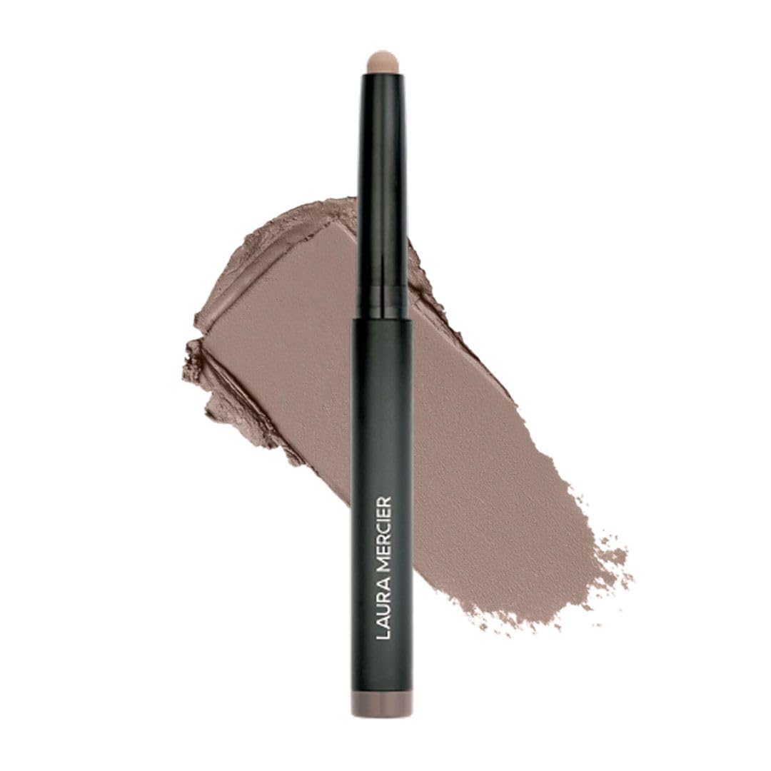 Laura Mercier Caviar Stick Matte Cobblestone application demonstrates precise, long-lasting color payoff.
