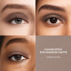 Close-up swatch of Laura Mercier Caviar Stick Matte Cobblestone showing creamy blendable texture.