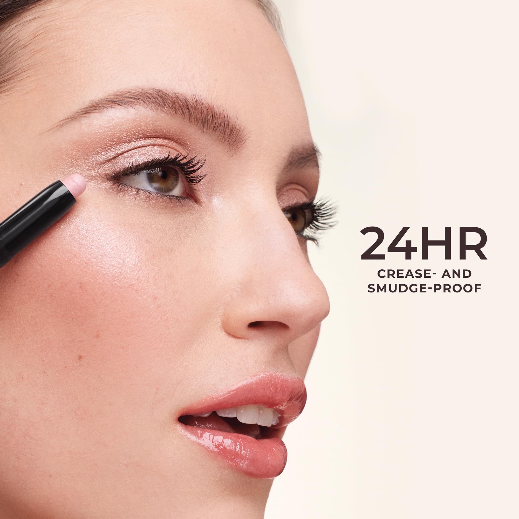 Laura Mercier Caviar Stick Wild Rose swatch with subtle shimmer