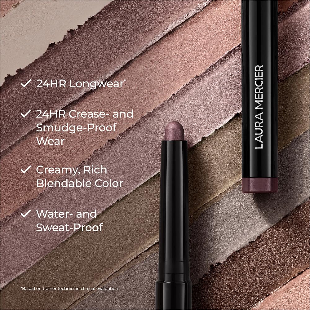 Textura cremosa de Laura Mercier Caviar Stick Amatista, brillo uniforme.