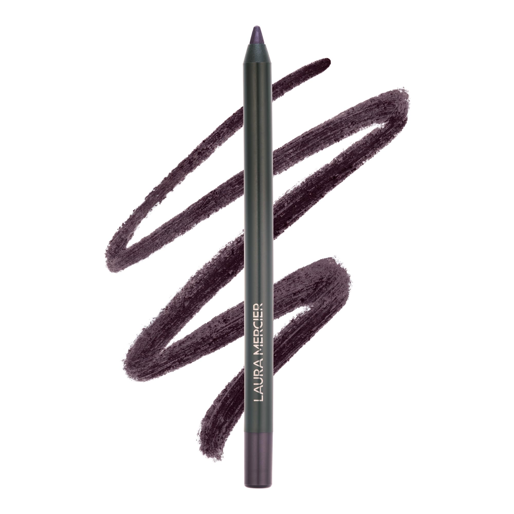 Laura Mercier Caviar Tightline closeup applying dark plum pigment for precise definition