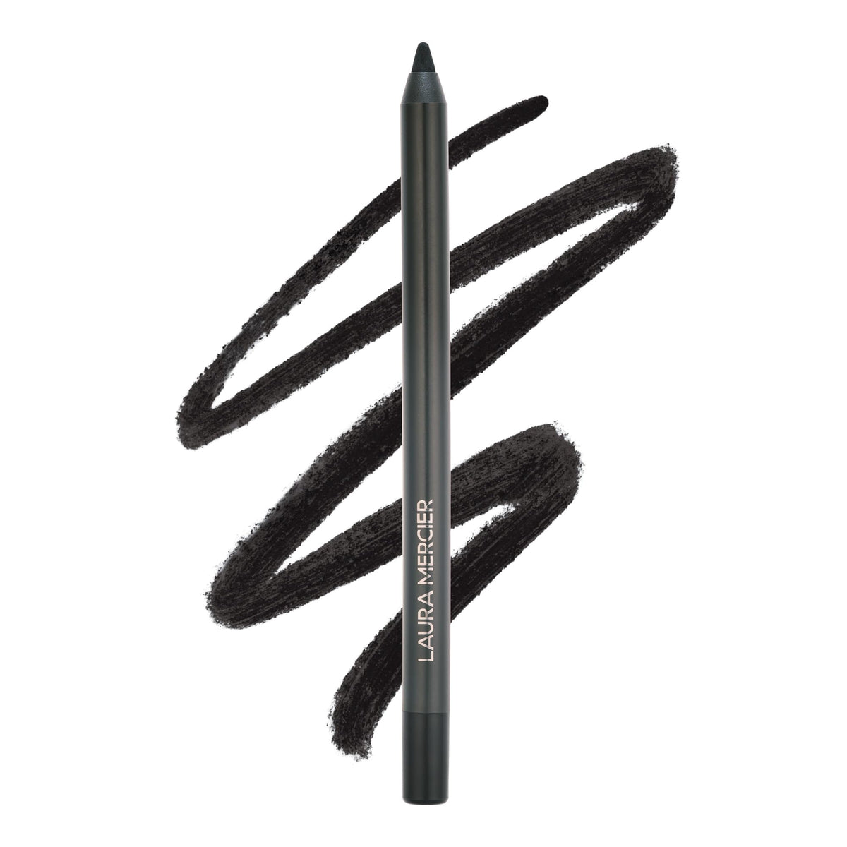 Laura Mercier Caviar Tightline Eyeliner tuxedo swatches reveal rich color.