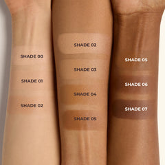 Laura Mercier tinted blur balm texture closeup shows balm-to-powder transition.