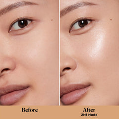 Laura Mercier Tinted Moisturizer Light Revealer pearls swirl closeup for radiant, even tone.