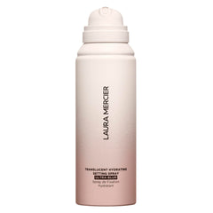 Laura Mercier translucent hydrating setting spray bottle delivers long-lasting hydration and natural finish.