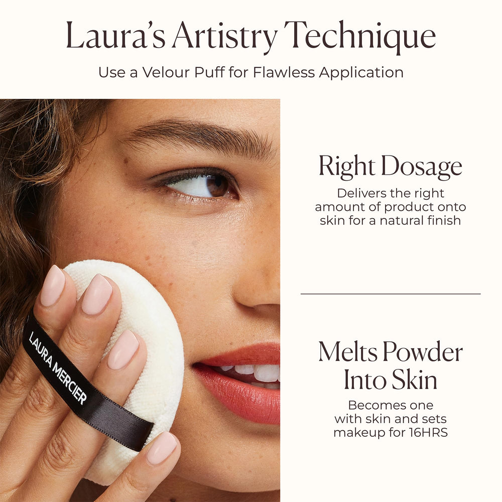 Laura Mercier compact lid open for easy travel and touch-ups