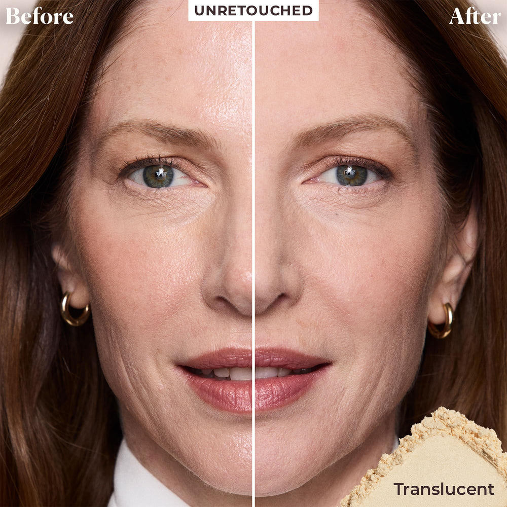 Laura Mercier Translucent Powder puff applying for seamless set