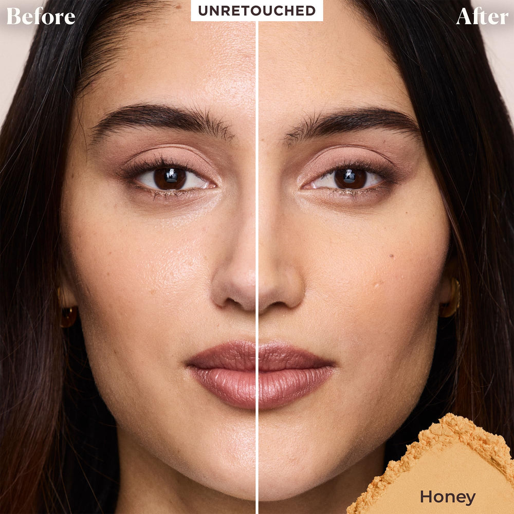 Close-up of Laura Mercier powder texture for smooth application