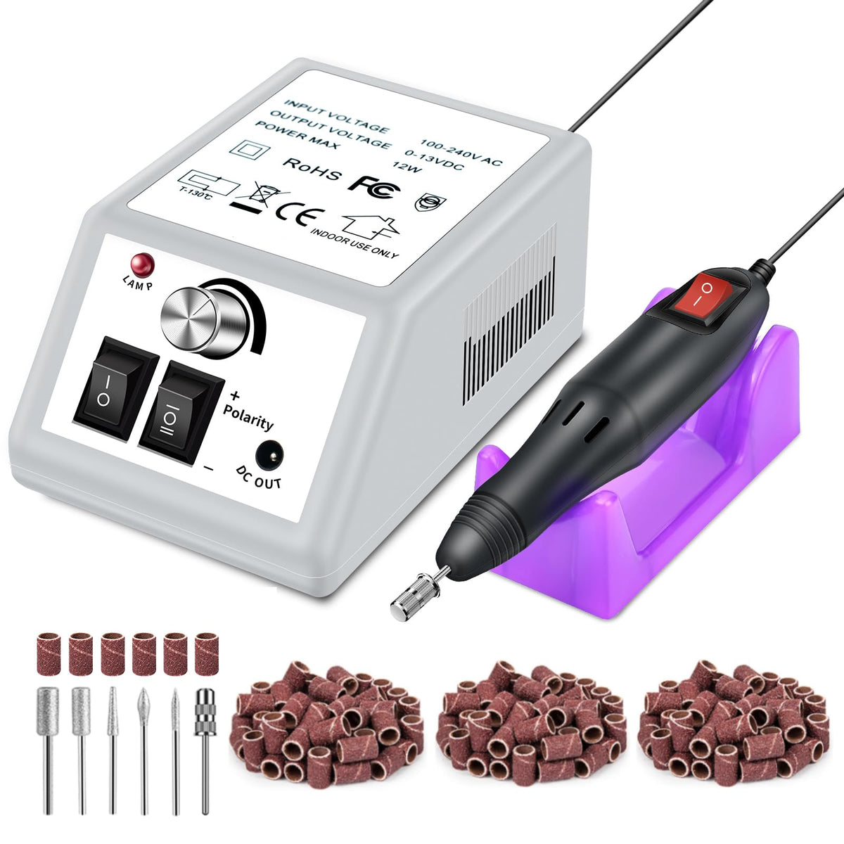 LAVAED professional nail drill front view for precise acrylic shaping and removal