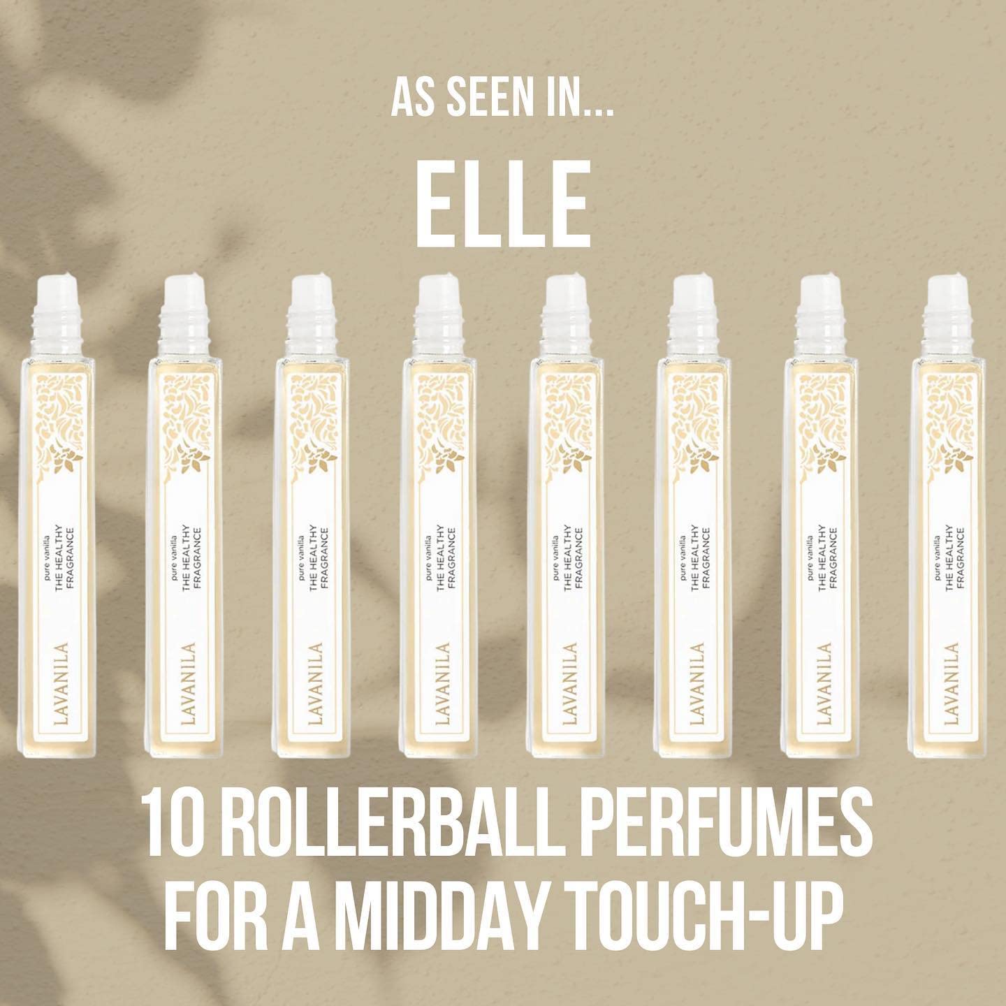 Lavanila Pure Vanilla roller ball for on-the-go fragrance.